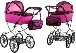 Retro lėlių vežimėlis, rožinis kaina ir informacija | Žaislai mergaitėms | pigu.lt