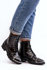 Women's Boots Lu Boo Black Work Boots with Steel Frame Jacksy 4940-21 цена и информация | Женские сапоги | pigu.lt