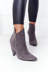 Asymmetrical Boots On High Heel Lu Boo Grey 14114-21 цена и информация | Женские сапоги | pigu.lt