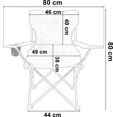HUGO sulankstoma stovyklavimo kėdė, pilka kaina ir informacija | Gultai | pigu.lt