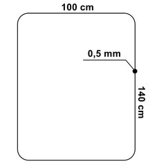 Apsauginis kilimėlis PVC foteliui 100x140 cm 0,5 mm kaina ir informacija | Biuro kėdės | pigu.lt