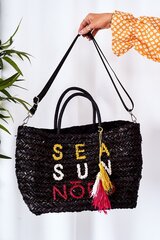 Braided Shopper Beach Bag NOBO XK00410 Black 15291-uniw цена и информация | Женские сумки | pigu.lt