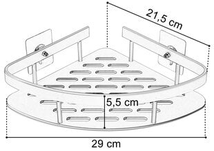 LUSAKA kampinė lentyna, juoda, vonios kambariui цена и информация | Аксессуары для ванной комнаты | pigu.lt