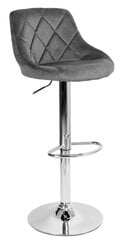 Cydro baro kėdė, chromuotas grafitas Velvet kaina ir informacija | Virtuvės ir valgomojo kėdės | pigu.lt