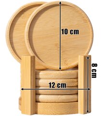 6 bambukinių padėkliukų rinkinys, EMERALD puodeliai цена и информация | Кухонная утварь | pigu.lt