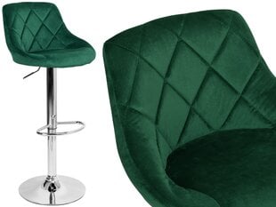 Cydro baro kėdė, chromuota žalia Velvet kaina ir informacija | Virtuvės ir valgomojo kėdės | pigu.lt