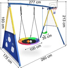 AMICO žaidimų aikštelė, 2 sūpynės, žaidimų krepšelis kaina ir informacija | Hamakai | pigu.lt
