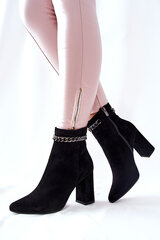 Leather High Boots Laura Messi Black 2203 17211-21 цена и информация | Женские сапоги | pigu.lt