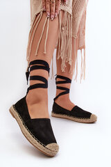 Tied Suede Espadrilles Black Ismanne 18433-21 цена и информация | Женские туфли | pigu.lt