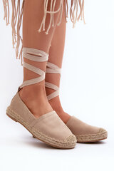 Tied Suede Espadrilles Beige Ismanne 18434-21 цена и информация | Женские туфли | pigu.lt