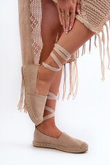 Tied Suede Espadrilles Beige Ismanne 18434-21 цена и информация | Женские туфли | pigu.lt