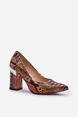 Leather pumps Lewski Snake 3117 Orange-Brown 18591-21 цена и информация | Женские туфли | pigu.lt