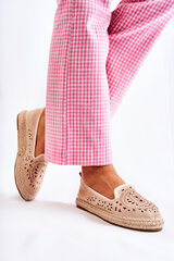 Openwork Slip-on Women's Espadrilles Beige Meredith 20671-21 цена и информация | Женские туфли | pigu.lt