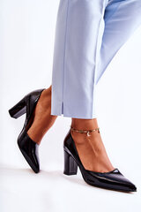 Fashionable Laquered Pumps On A Bar Black Emotion 20948-21 цена и информация | Женские туфли | pigu.lt