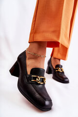 Leather Pumps With Chain Laura Messi 2515 Black 21315-21 цена и информация | Женские туфли | pigu.lt