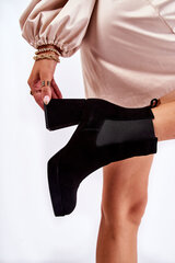 Suede Boots On Massive Heel Laura Messi 2519 Black 21438-21 цена и информация | Женские сапоги | pigu.lt