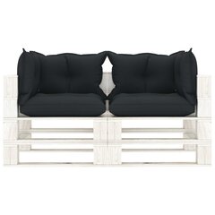 Dvivietė sodo sofa su juodomis pagalvėmis цена и информация | Садовые стулья, кресла, пуфы | pigu.lt