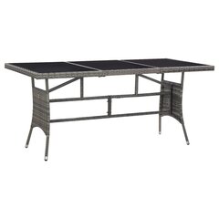 Sodo stalas, pilkos spalvos, 170x80x74cm, poliratanas kaina ir informacija | Lauko stalai, staliukai | pigu.lt