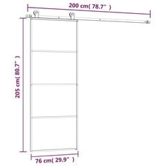 Stumdomos durys su įrangos rinkiniu , 76x205 cm kaina ir informacija | Vidaus durys | pigu.lt