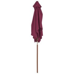 Lauko skėtis su mediniu stulpu, 150x200 cm, raudonas цена и информация | Зонты, маркизы, стойки | pigu.lt