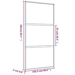 Stumdomos durys auksinės 102,5x205cm stiklas/aliuminis 155153 kaina ir informacija | Vidaus durys | pigu.lt