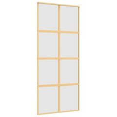 Stumdomos durys auksinės 90x205cm stiklas ir aliuminis 155188 kaina ir informacija | Vidaus durys | pigu.lt