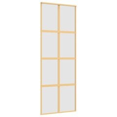 Stumdomos durys auksinės 76x205cm stiklas ir aliuminis 155187 kaina ir informacija | Vidaus durys | pigu.lt