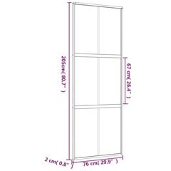 Stumdomos durys auksinės 76x205cm stiklas ir aliuminis 155157 kaina ir informacija | Vidaus durys | pigu.lt