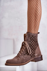 Lace-up suede boots Nicole 2751 Brown 22060-21 цена и информация | Женские сапоги | pigu.lt