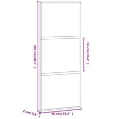 Stumdomos durys juodos 90x205cm grūdintas stiklas/aliuminis 155202 цена и информация | Межкомнатные двери | pigu.lt