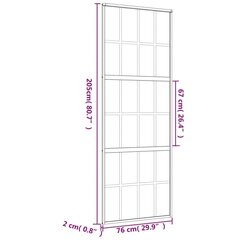 Stumdomos durys auksinės 76x205cm stiklas ir aliuminis 155172 kaina ir informacija | Vidaus durys | pigu.lt