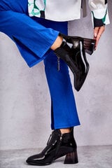 Moteriški lakuoti batai su užtrauktukais Black Cristel 22081-21 kaina ir informacija | Aulinukai, ilgaauliai batai moterims | pigu.lt