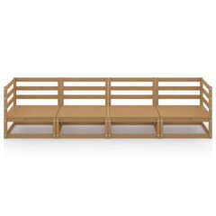 Keturvietė sodo sofa, rudos spalvos цена и информация | Садовые стулья, кресла, пуфы | pigu.lt