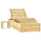 Saulės gultas su staliuku, žaliai impregnuota pušies mediena kaina ir informacija | Gultai | pigu.lt