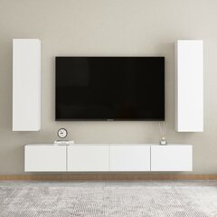 Televizoriaus spintelės, 2 vnt, 30,5x30x110 cm, baltos цена и информация | Тумбы под телевизор | pigu.lt