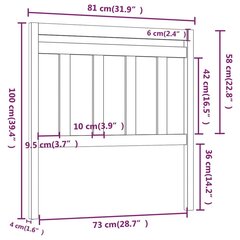 Lovos galvūgalis, baltas, 81x4x100cm, pušies medienos masyvas kaina ir informacija | Lovos | pigu.lt