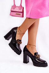 Leather Pumps On The Platform And A Bar Lewski Shoes 3197 Black 22219-21 цена и информация | Женские туфли | pigu.lt