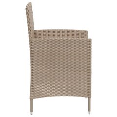 Sodo kėdės su pagalvėlėmis, 2vnt., smėlio, poliratanas kaina ir informacija | Lauko kėdės, foteliai, pufai | pigu.lt