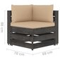 Modulinė kampinė sofa su pagalvėmis, juoda kaina ir informacija | Lauko kėdės, foteliai, pufai | pigu.lt