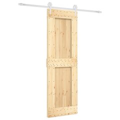 Stumdomos durys su įrangos rinkiniu, 70x210cm, pušies masyvas kaina ir informacija | Vidaus durys | pigu.lt