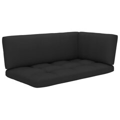 Kampinė sodo sofa iš palečių, juoda kaina ir informacija | Lauko kėdės, foteliai, pufai | pigu.lt