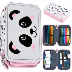 Mokyklinis penalas su priedais St.Right PC-04 Grey Panda 655326, 19x13x4,5 cm цена и информация | Пеналы | pigu.lt