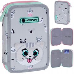 Mokyklinis penalas AstraBag AC2 Kitty the Cute 503023026, 20,5x13x4,5 cm kaina ir informacija | Penalai | pigu.lt