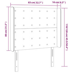 Galvūgalis su led, juodas, 83x16x118/128 cm kaina ir informacija | Lovos | pigu.lt