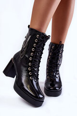 Fashionable, insulated leather boots with ornament Black Malta 22623-21 цена и информация | Женские сапоги | pigu.lt