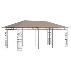 Pavėsinė su tinkleliu nuo uodų, rudos spalvos, 6x3x2,73m kaina ir informacija | Pavėsinės | pigu.lt