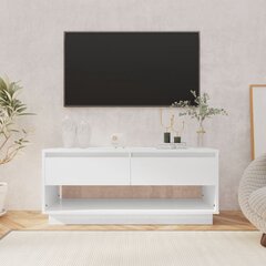 Televizoriaus spintelė, balta, 102x41x44cm, MDP, blizgi kaina ir informacija | TV staliukai | pigu.lt