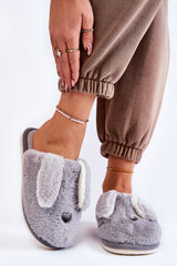 Women's Fur Slippers Grey Remmi 22847-21 цена и информация | Женские тапочки | pigu.lt