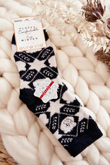 Women's warm socks with stars beige and black 22922-142 цена и информация | Женские носки | pigu.lt