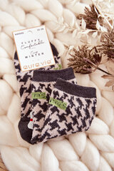 Women's warm socks with vertical patterns gray and green 22926-142 цена и информация | Женские носки | pigu.lt